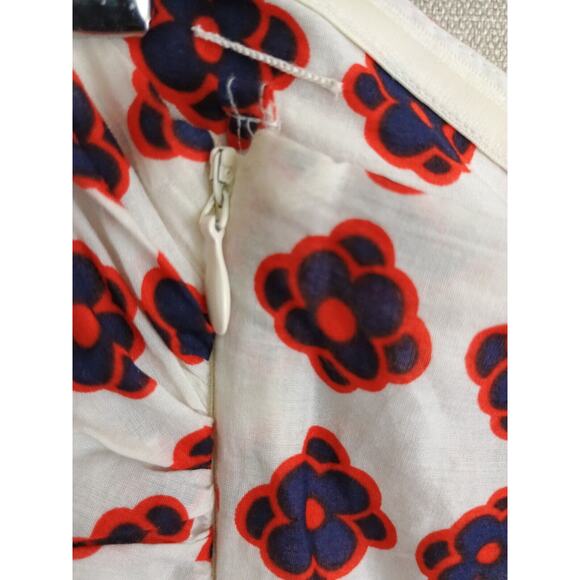 Anthropologie Maeve Dress Women 0 White Floral Tulip Fields Midi Heart Strapless - Picture 10 of 10